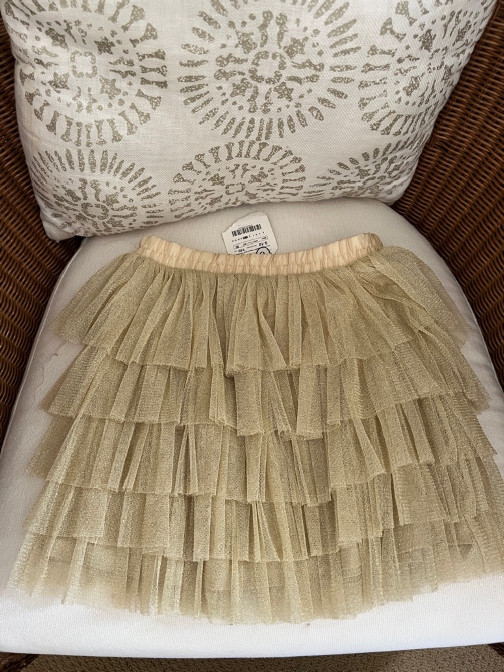 Zara Girls Gold Layered Tulle Skirt